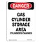 Signmission Safety Sign, OSHA Danger, 14" Height, Gas Cylinder Storage Area Keep, Portrait OS-DS-D-1014-V-2055 - alternate 1